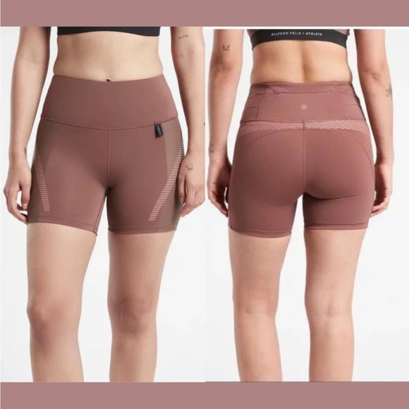 NWT $69 Athleta‎ x Allyson Felix [ 1X ] Legend Shortie Shorts Hearth Rose - Picture 1 of 15